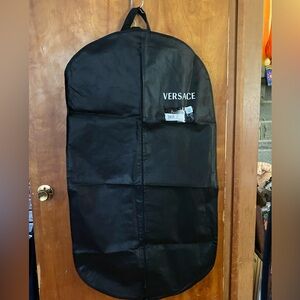 NWOT Versace black fabric travel garment bag/dust cover,jackets,suits,dresses